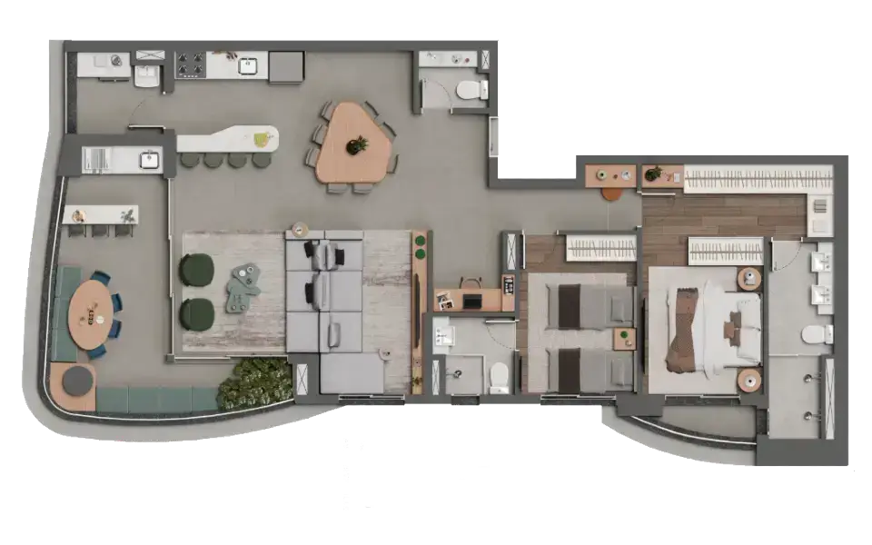 Planta 118m² opção 2